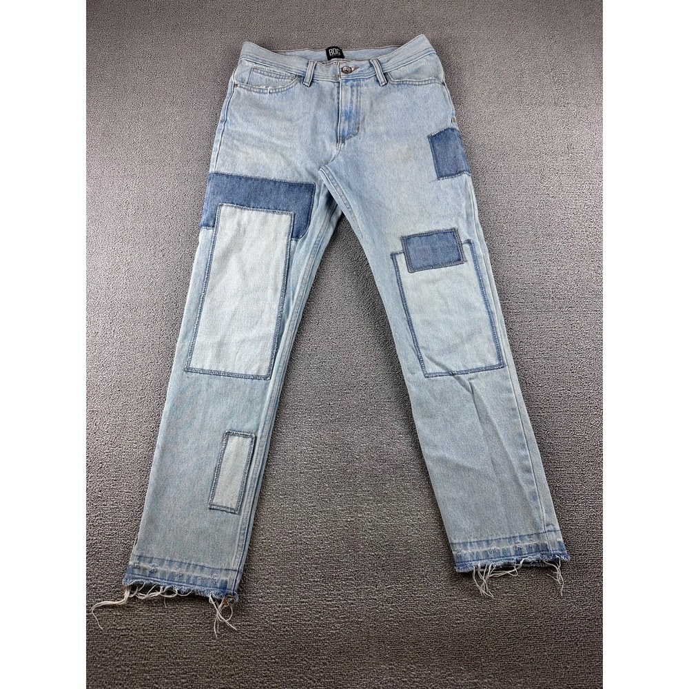Urban Outfitters BDG Dad Slim Taper Fit Jeans Men 30x32 Blue Patchwork Street